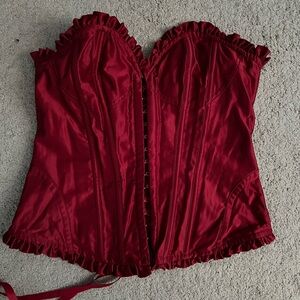 Victoria's Secret Red Lace-Up Corset